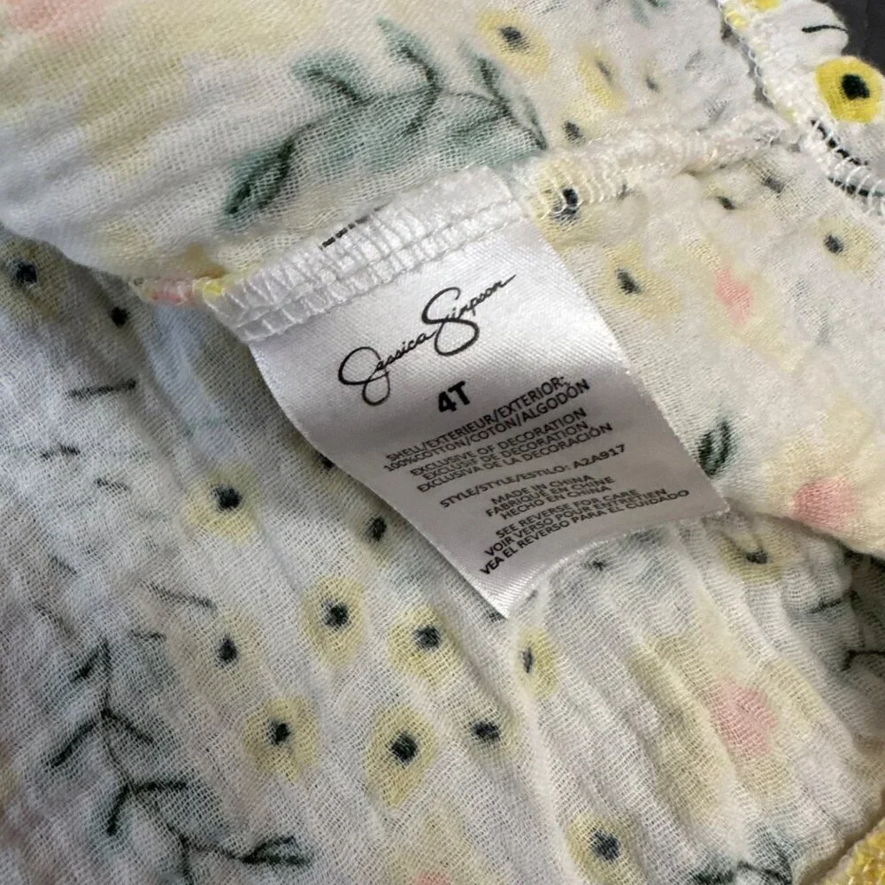 JESSICA SIMPSON GIRLS YELLOW FLOWER DRESS SIZE 4T